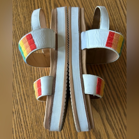 Soludos Women’s Multicolor Rainbow Embroidered and Leather Strap Sandals Size 10 - Picture 7 of 8